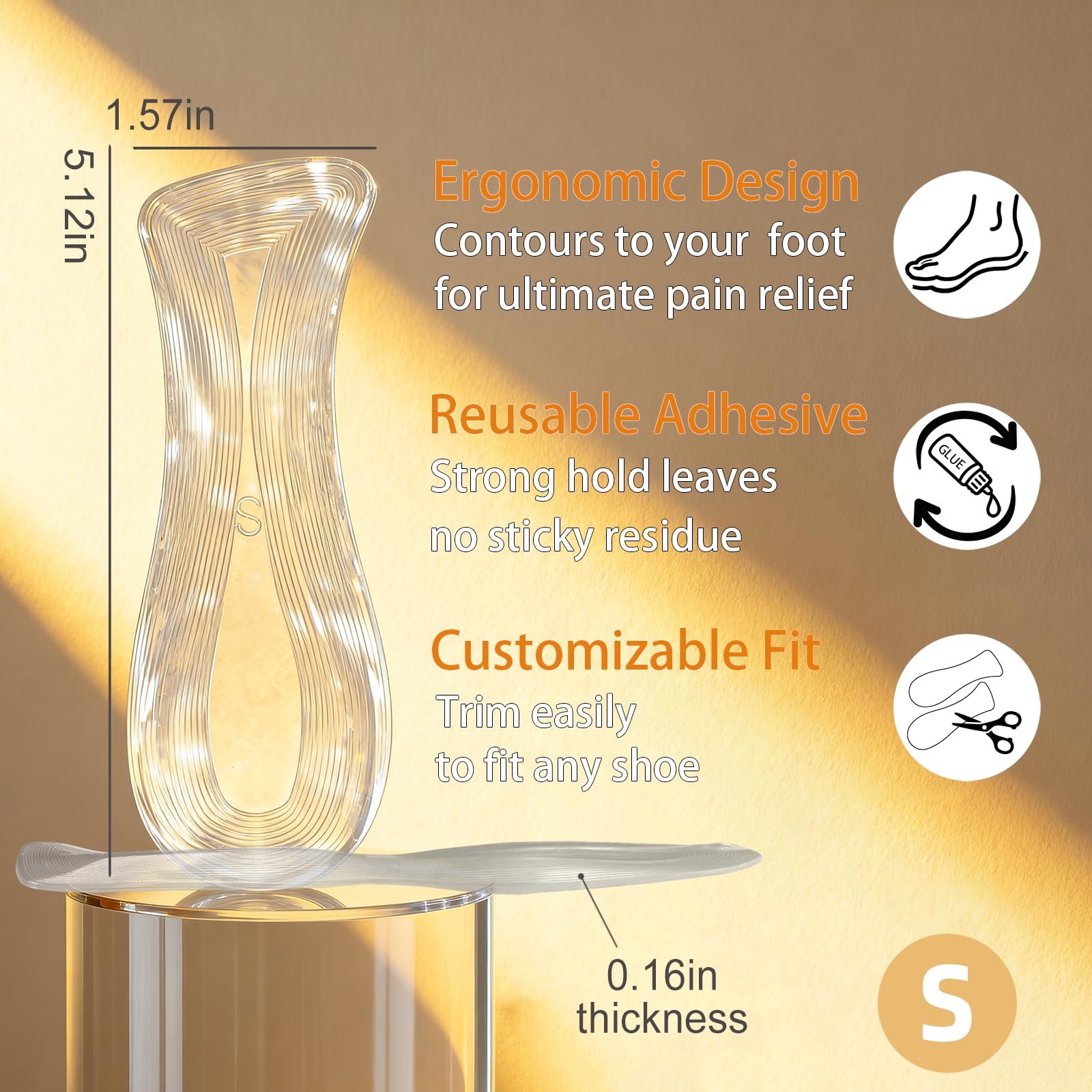 Generic set de tres tallas junto a regla, ajuste fácil y claro