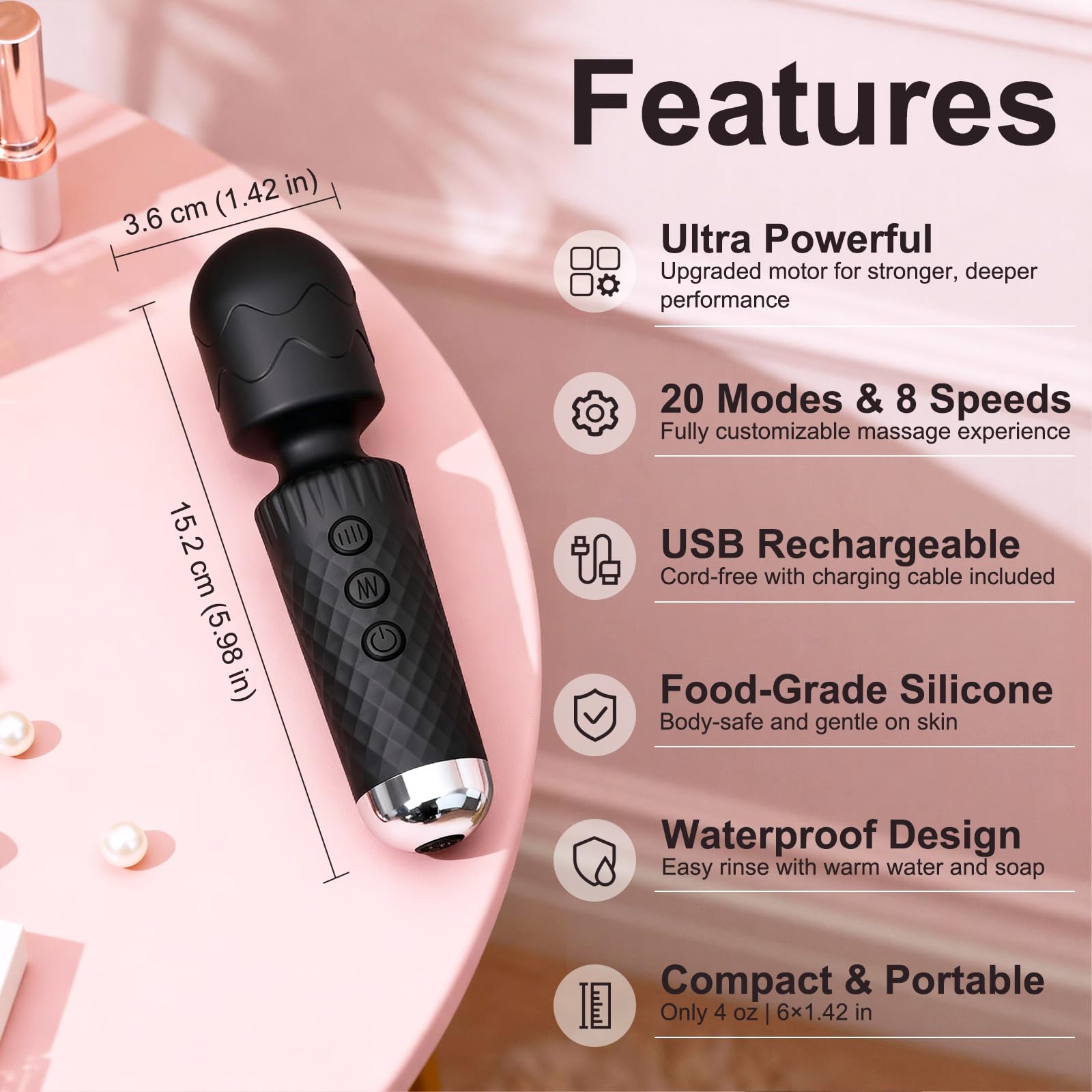 Generic Rose Black primer plano de silicona suave para confort en piel