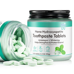 Generic primer plano de la textura de una tableta Natural Peppermint que resalta composición vegetal y fácil disolución