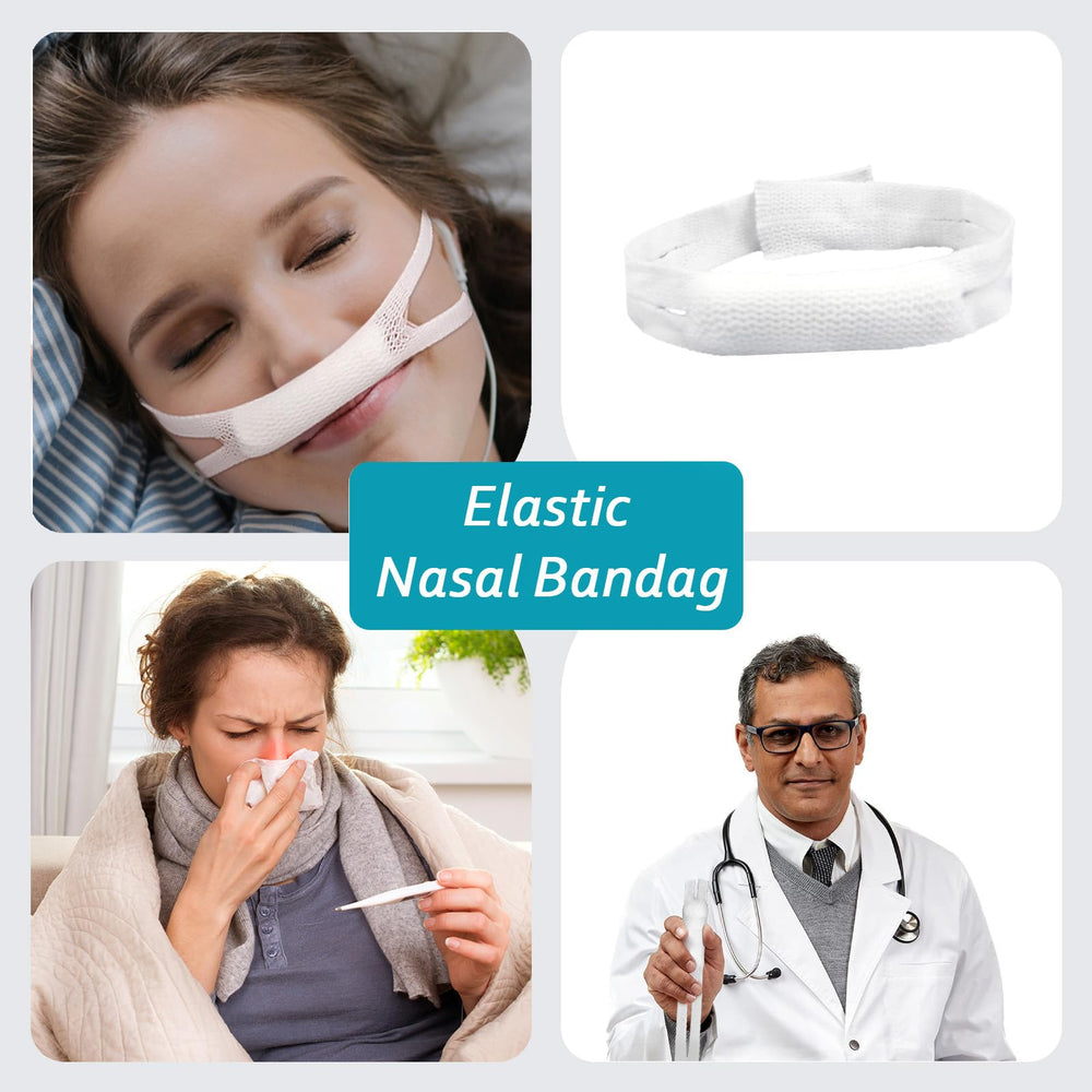 Generic persona usando vendaje nasal demostrando su sujeción y protección