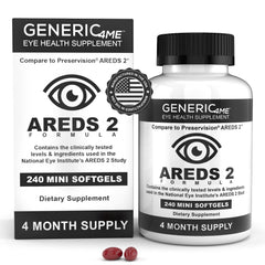 Generic4ME envase frontal AREDS 2 mostrando etiqueta y cantidad 240 cápsulas, claridad del producto