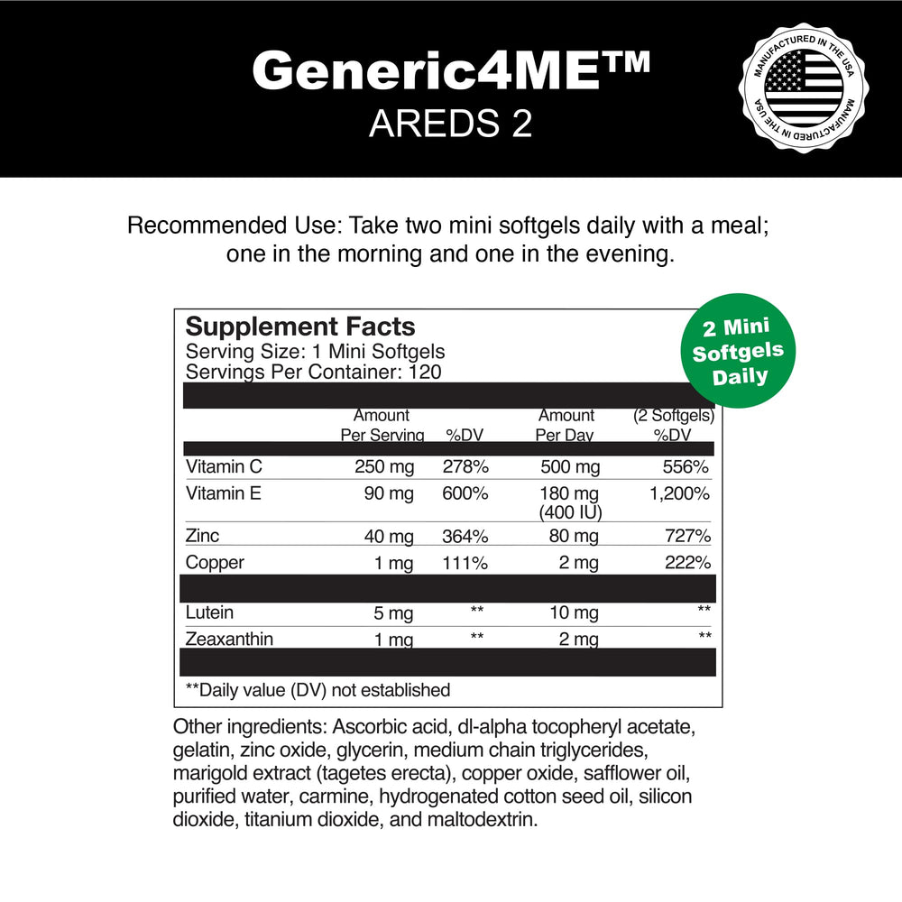 Generic4ME etiqueta con ingredientes para verificar dosis y calidad