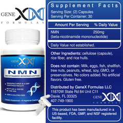 Genex Formulas envase opaco enfatizando protección contra luz y humedad