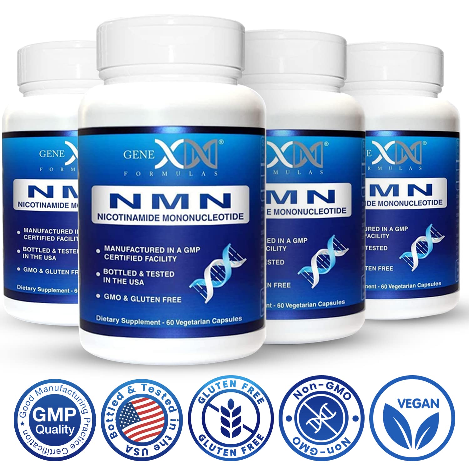 Genex Formulas etiqueta con menciones de COA y certificaciones para transparencia