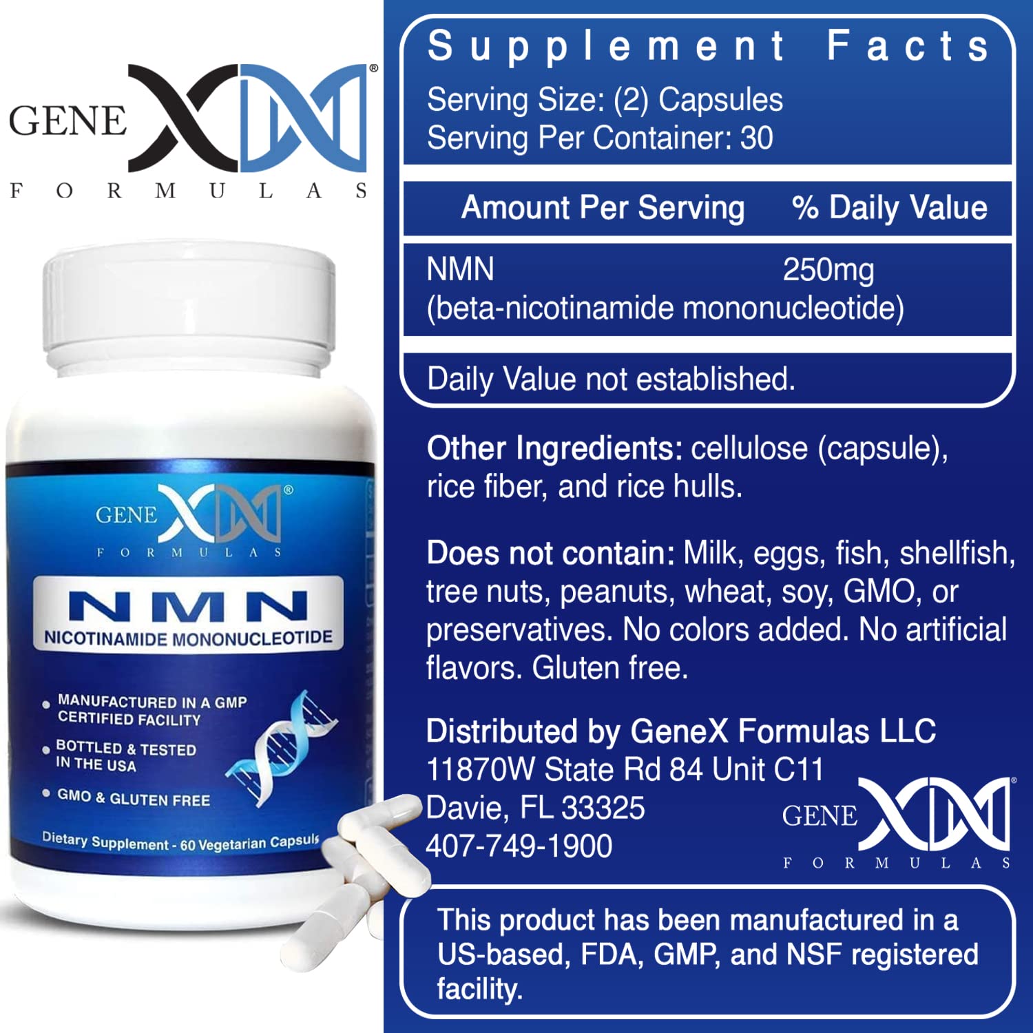 Genex Formulas frasco abierto con cápsulas para visualizar dosis y facilidad de uso