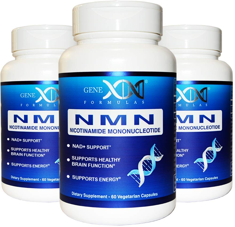 Genex Formulas frasco frontal mostrando pack de tres frascos y beneficio de respaldo