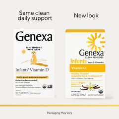 Genexa junto a vaina de vainilla orgánica señalando sabor natural