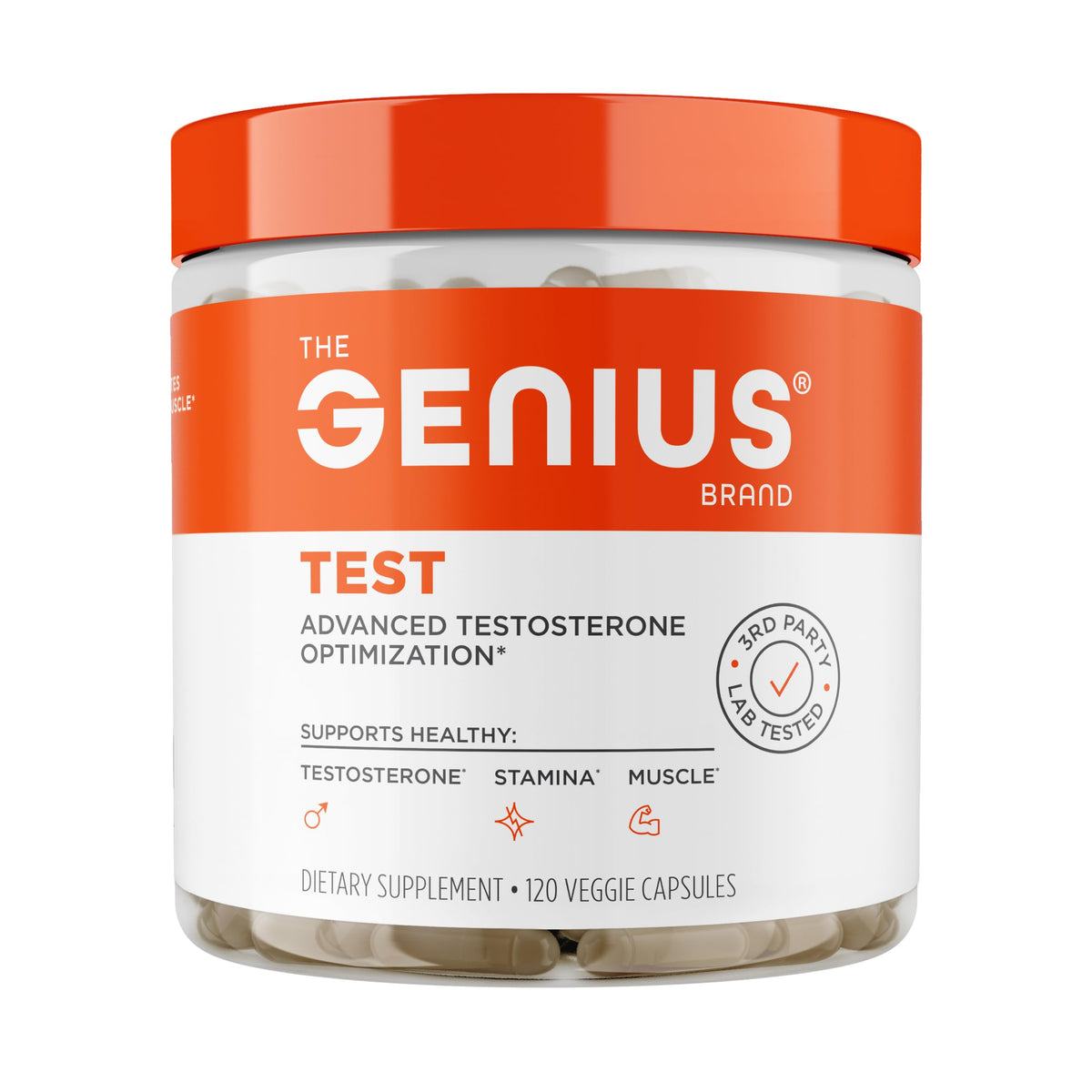 The Genius Brand frasco Genius Test Advanced mostrando frontal