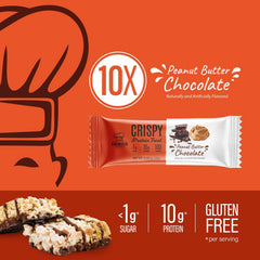 Genius Gourmet caja con las 10 barritas dispuestas, práctico para llevar y compartir