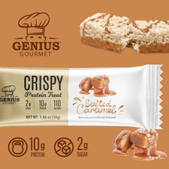 Genius Gourmet etiqueta nutricional ampliada mostrando proteínas y calorías