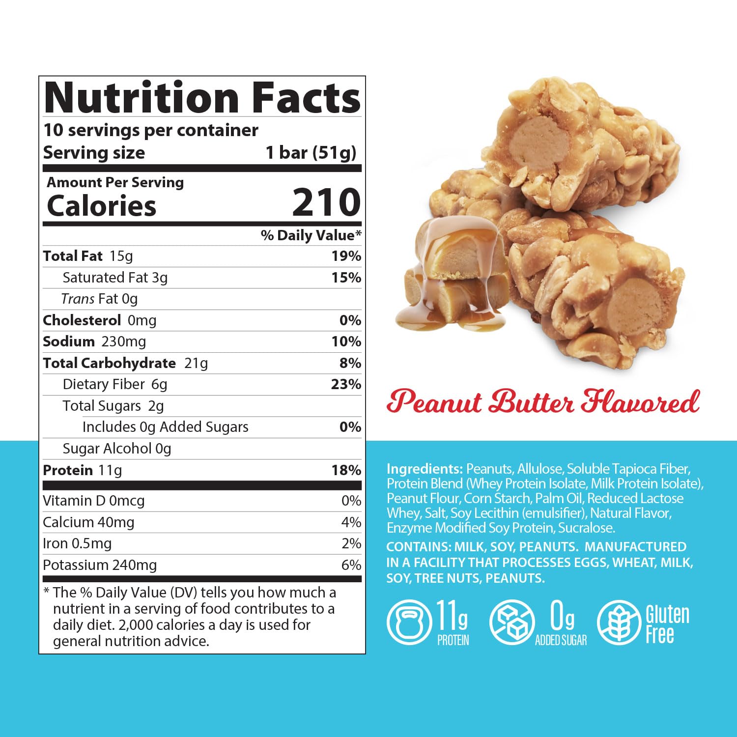Genius Gourmet SKIPPY ingredientes principales cacahuate y recubrimiento caramelo