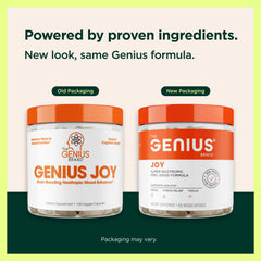 The Genius Brand detalle de la superficie de la cápsula mostrando calidad vegetal