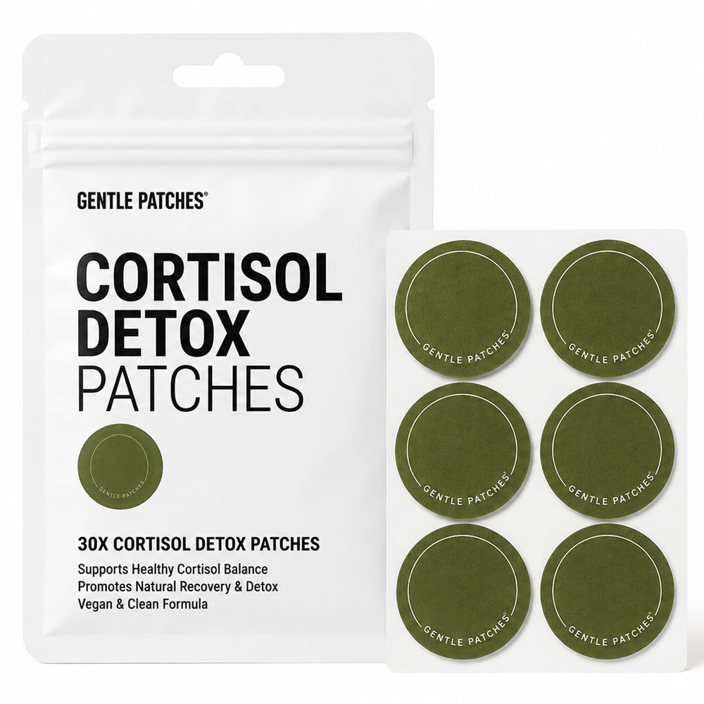 Gentle Patches empaque frontal mostrando parches y beneficios visibles