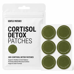 Gentle Patches empaque frontal mostrando parches y beneficios visibles