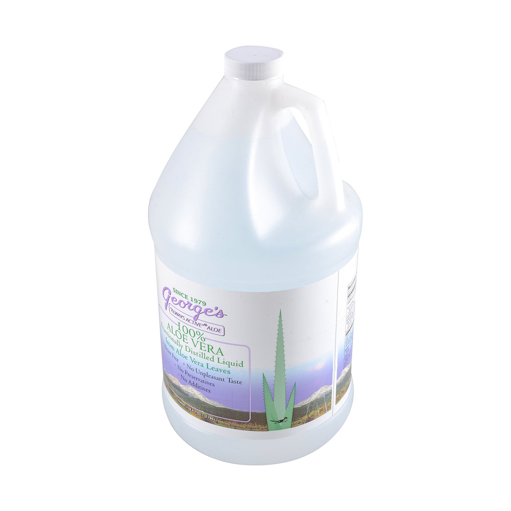 George's botella frontal 128 oz mostrando envase grande y claridad