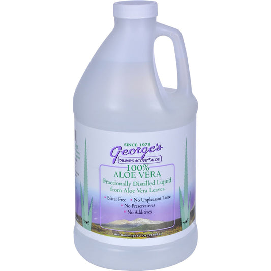 George's frasco frontal 64 oz mostrando etiqueta clara y contenido práctico