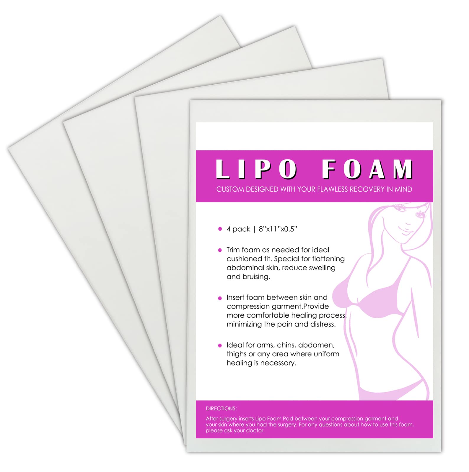 Gepoetry empaque frontal de 4 pack lipo foam mostrando protección compacta