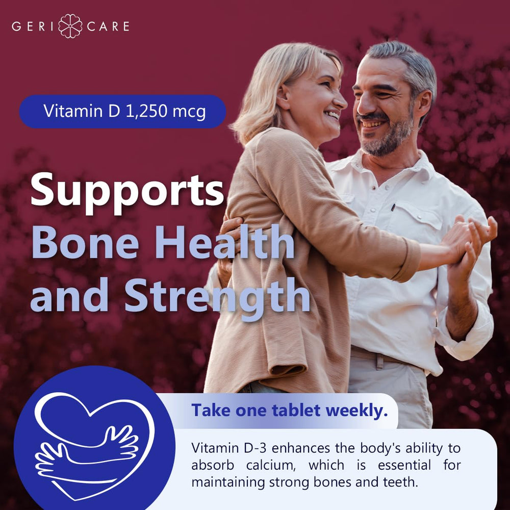 GeriCare producto en contexto lifestyle con adulto activo resaltando apoyo muscular