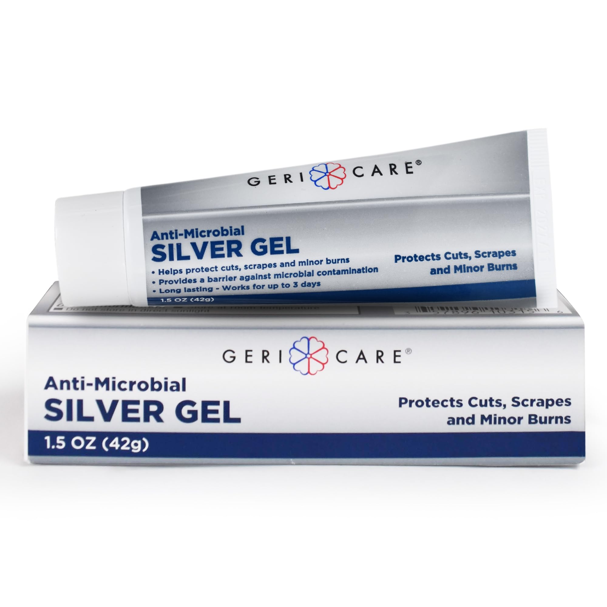 GeriCare gel de plata frontal tubo compacto ayuda protección