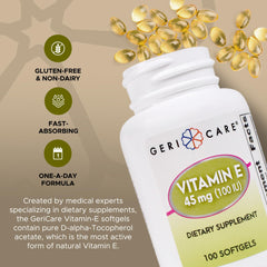 GeriCare aceite de vitamina E textura brillante que aporta hidratación