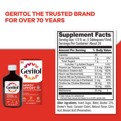 Geritol en escena de desayuno mostrando apoyo de energía matutina