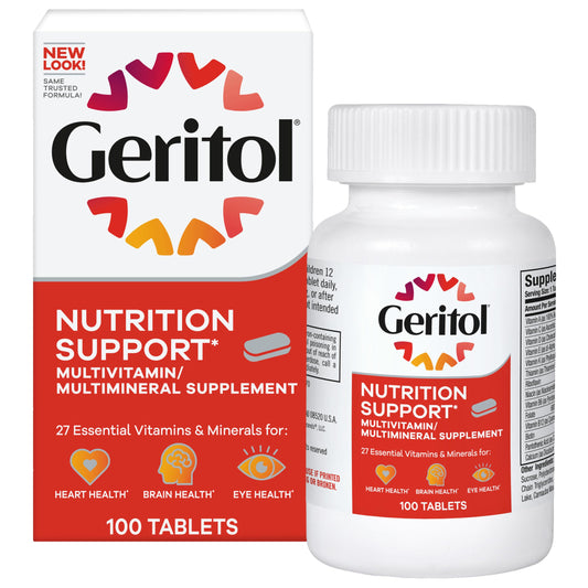 Geritol frente del envase mostrando la etiqueta clara y beneficios