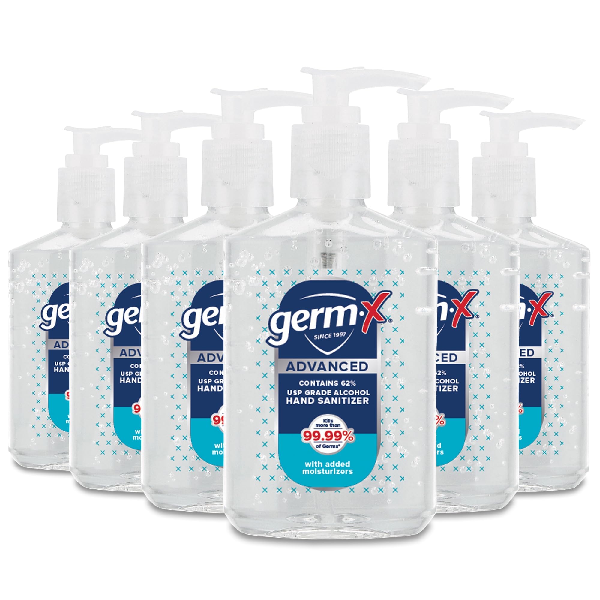 Germ-X botella frontal mostrando diseño y facilidad de uso