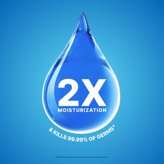 Germ-X comparación de tamaño con mano para visualizar 8 fl oz como referencia