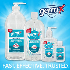 Persona usando Germ‑X en oficina, higiene rápida y cómoda entre tareas