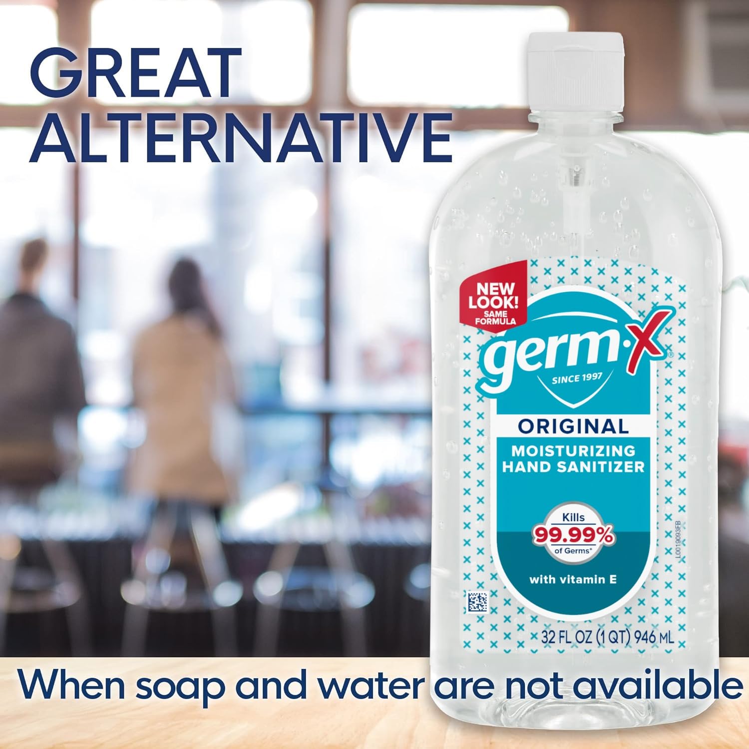 Germ-X detalle de tapa flip-top para dispensar gel sin derrames