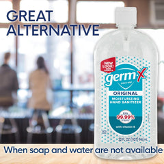 Germ-X detalle de tapa flip-top para dispensar gel sin derrames