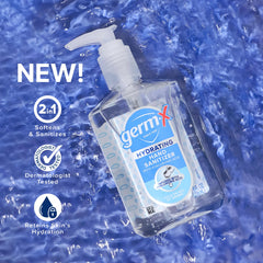 Germ-X gel textura en close-up que indica hidratación visible