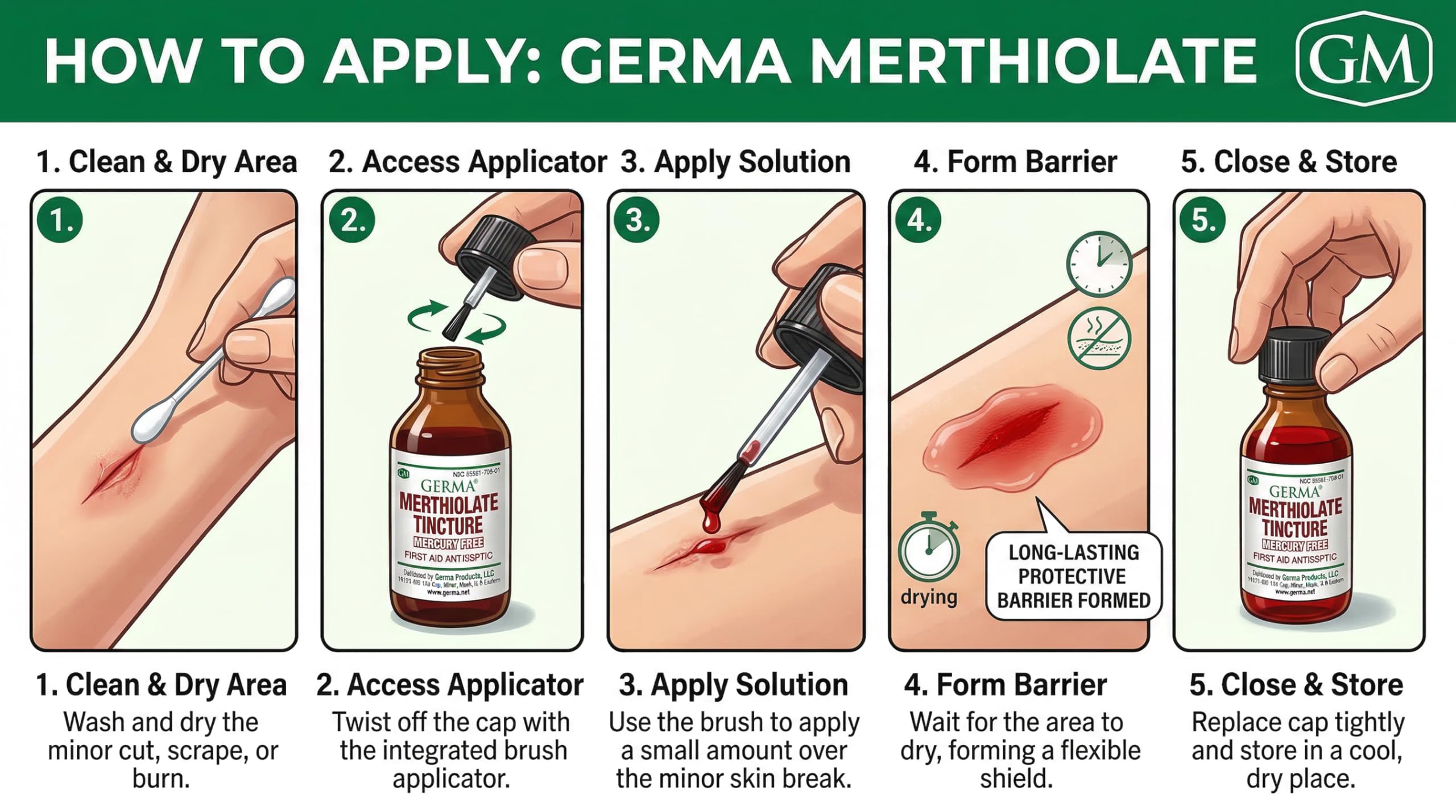 Germa etiqueta informativa con ingredientes y modo de uso visibles