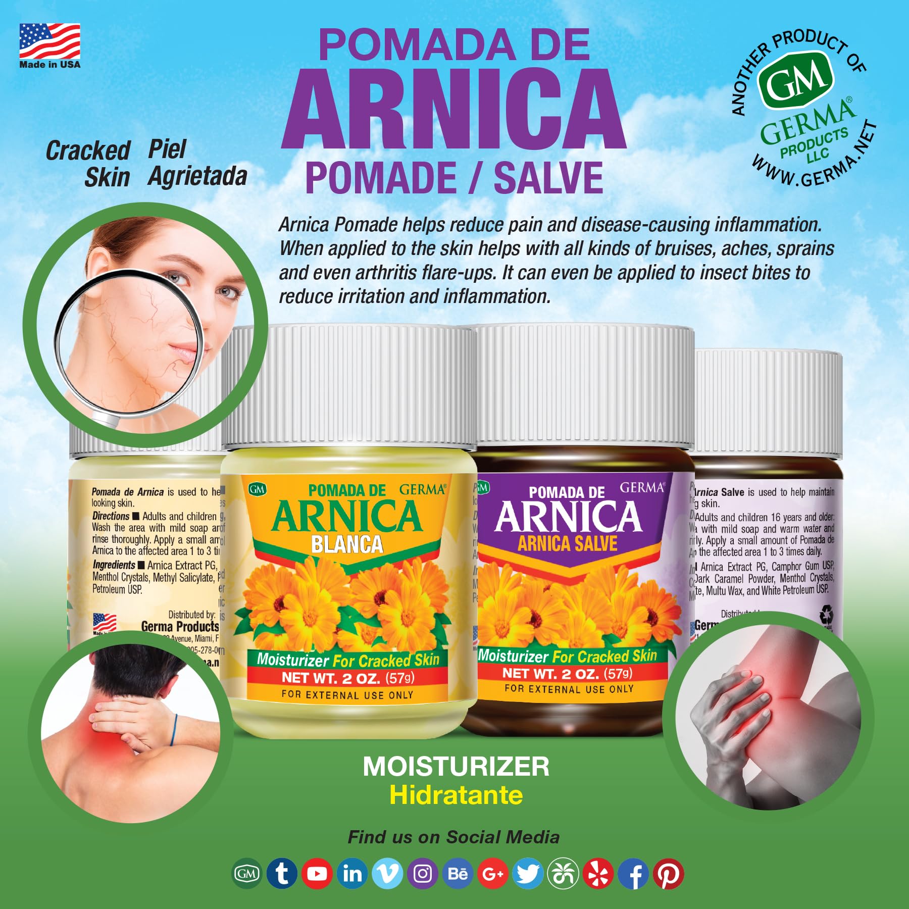 Germa aplicación en codos y talones alivia y suaviza zonas ásperas