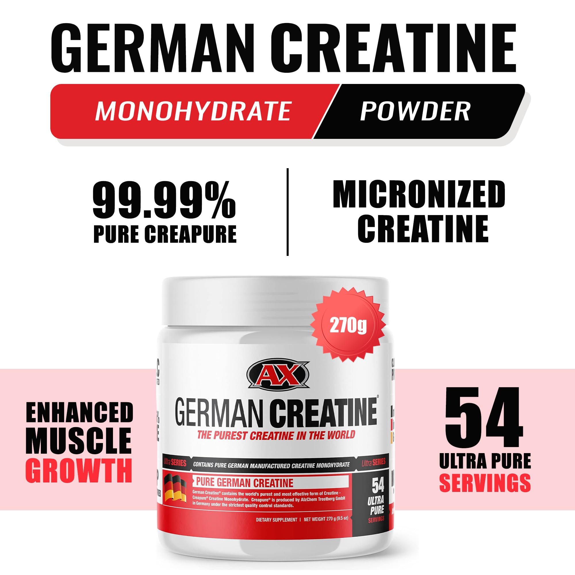 German Creatine polvo micronizado visto de cerca para mejor solubilidad