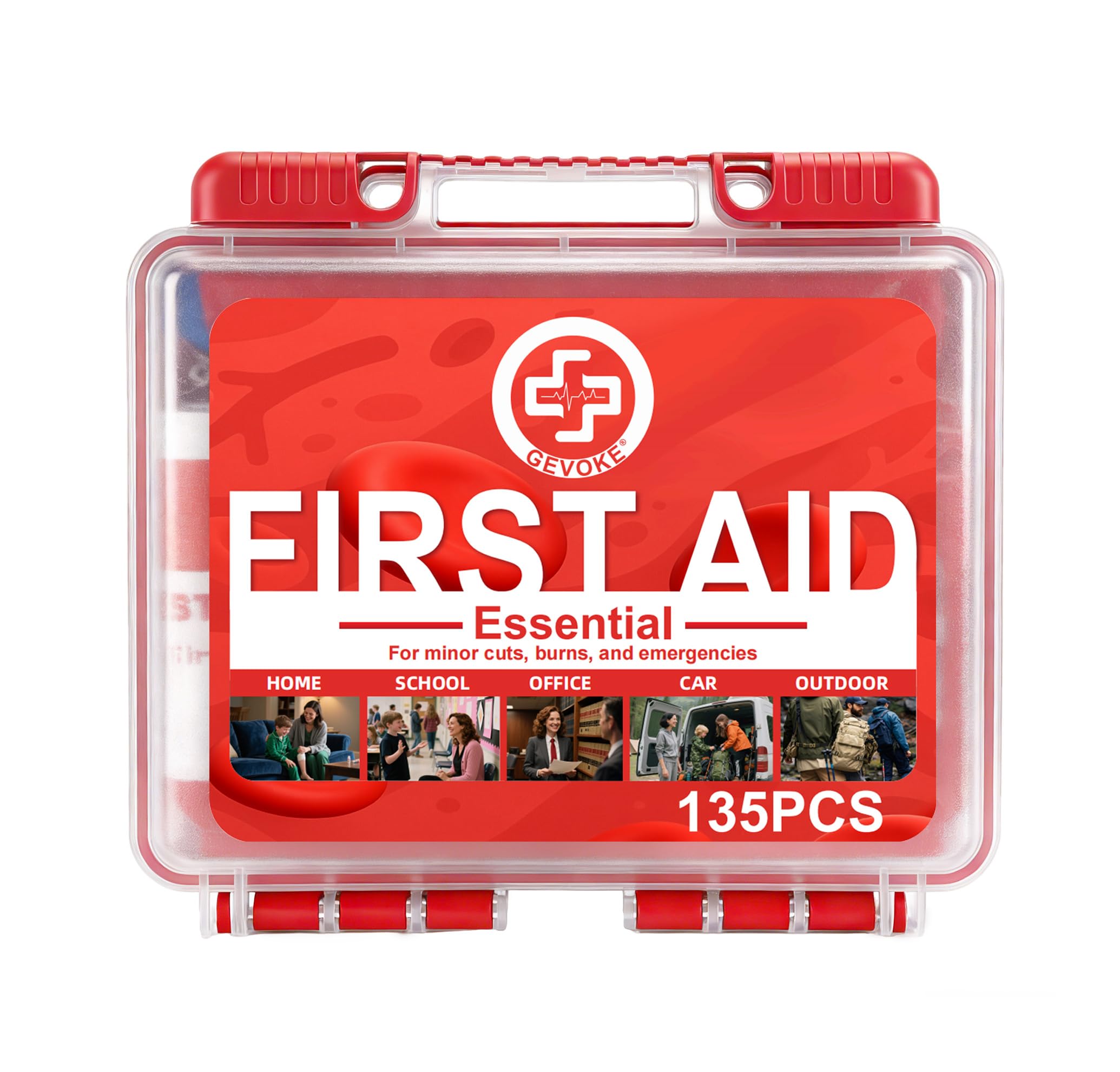 Gevoke estuche frontal cerrado resistente y portátil para emergencias