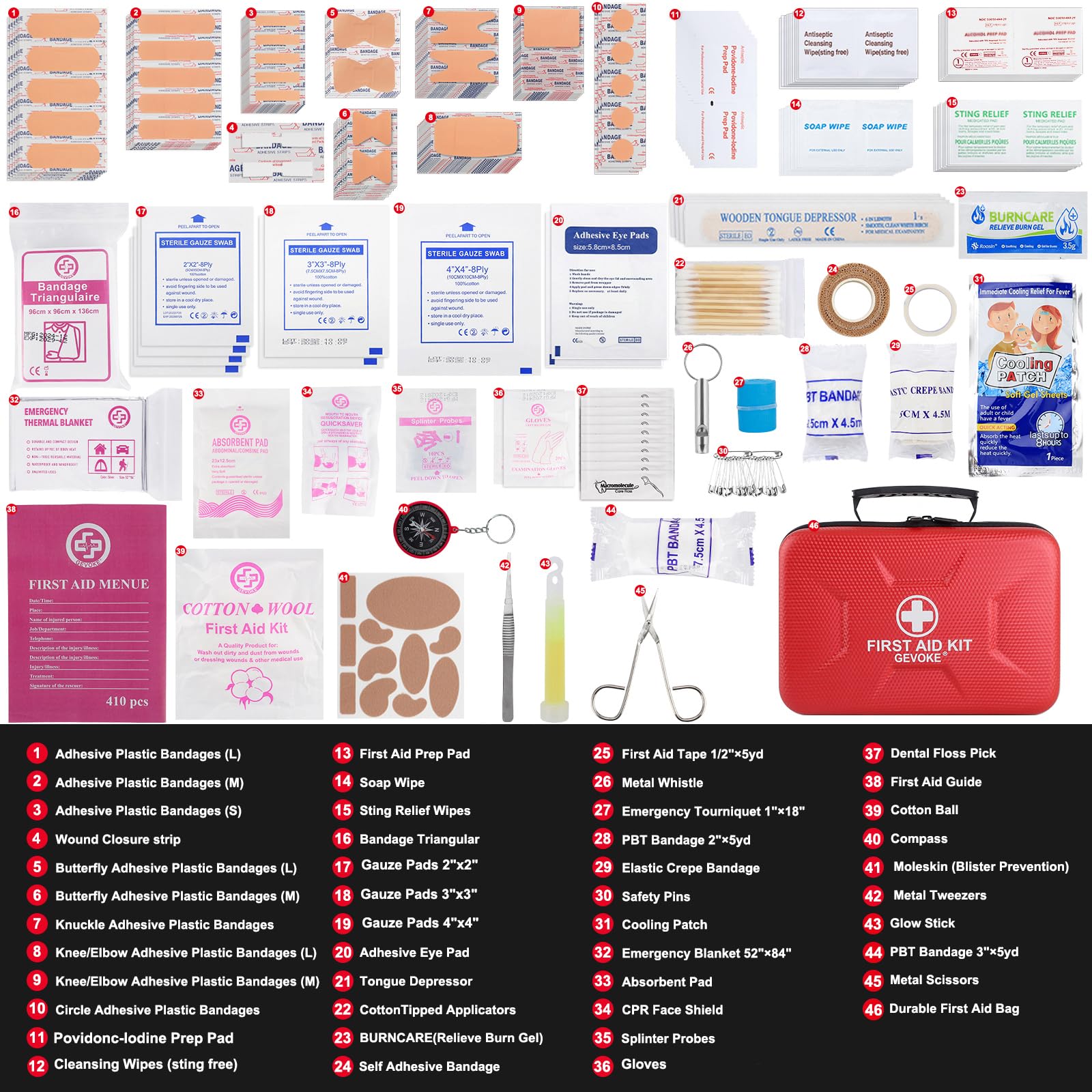 Gevoke interior con cinco compartimentos transparentes para acceso rápido