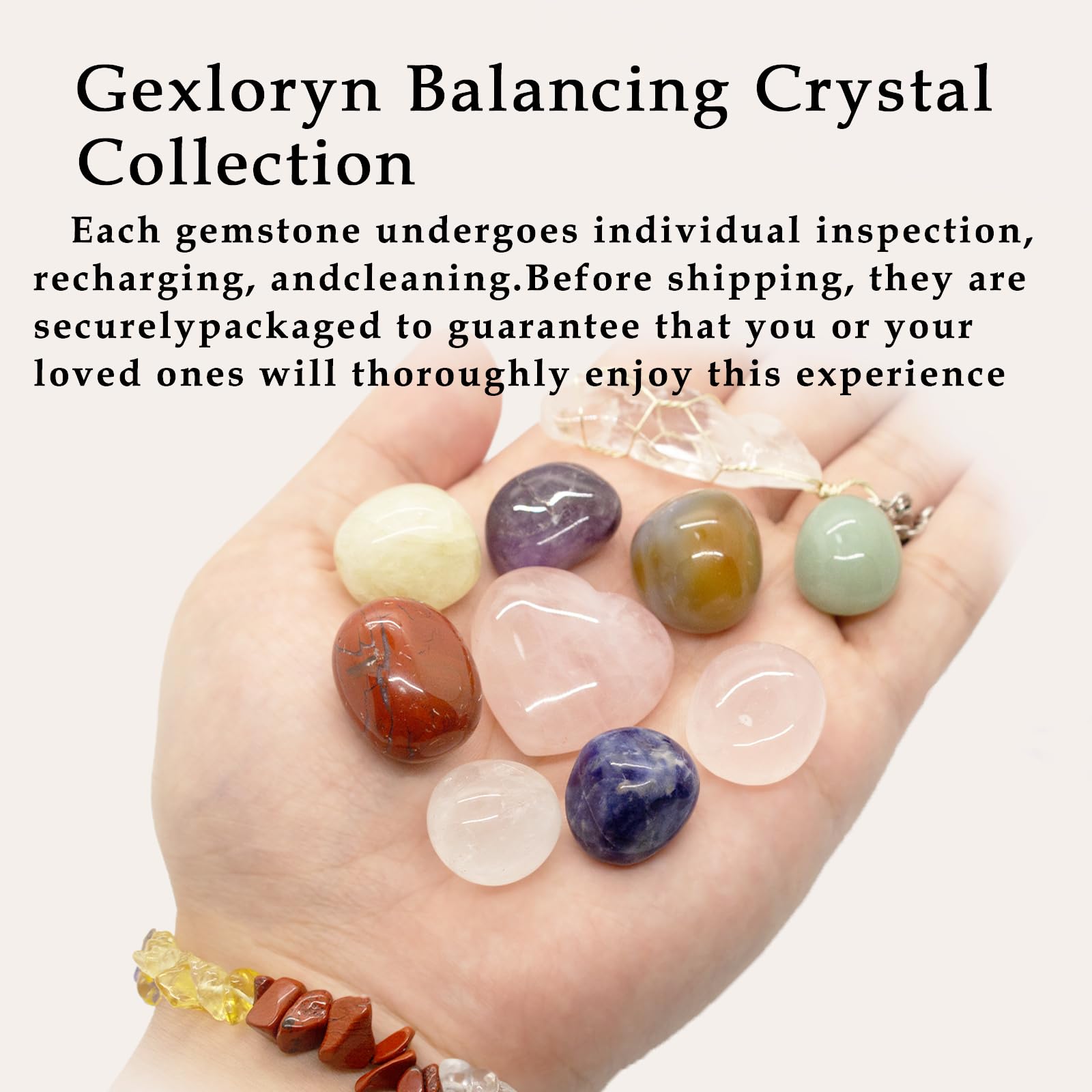 Gexloryn pulsera del set mostrada frontalmente, complemento portátil