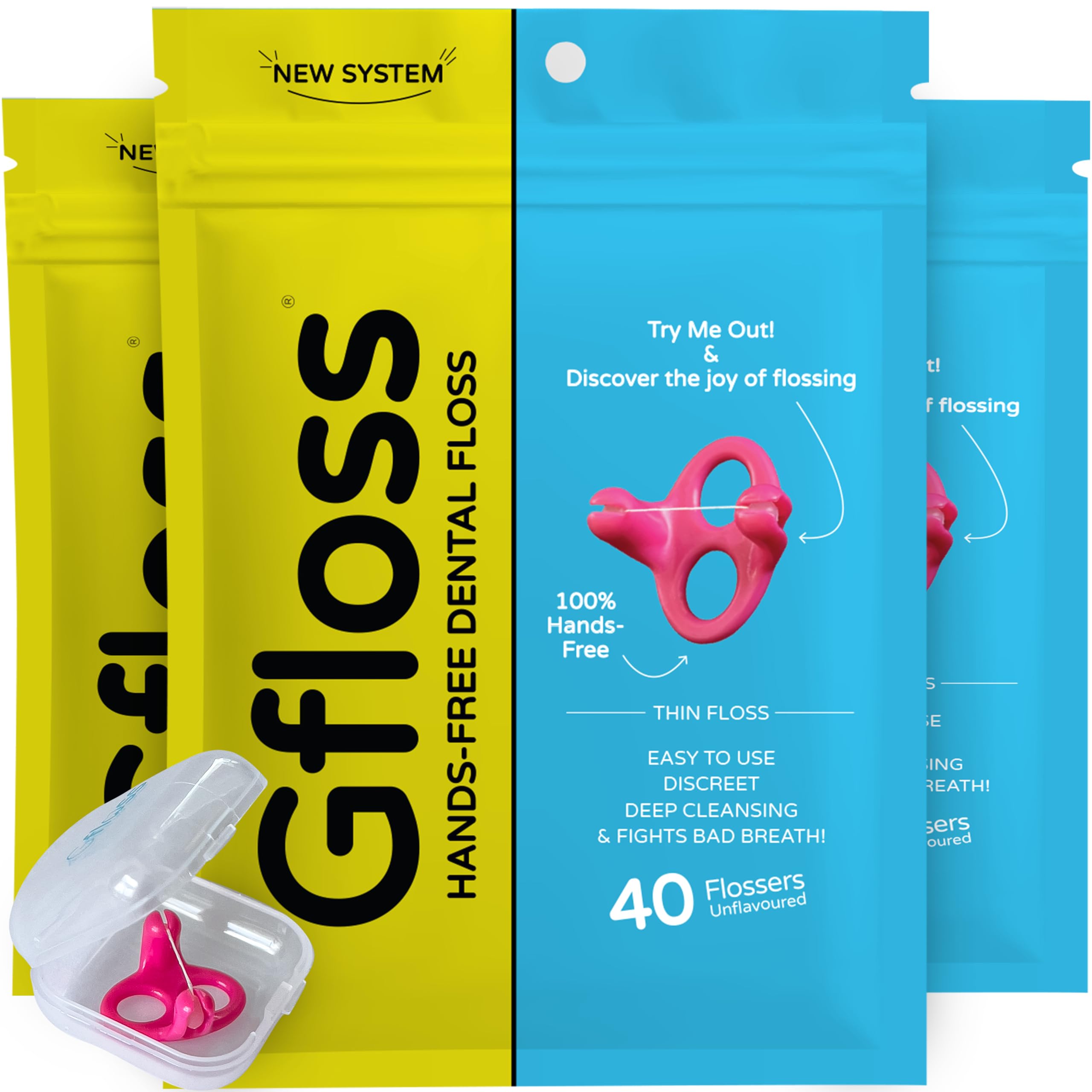 Gfloss frente del paquete mostrando cantidad y formato práctico