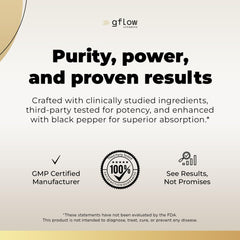 gflow vitamins cápsula en mano para comparar tamaño y dosificación