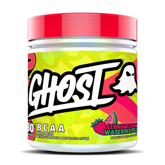 GHOST envase frontal mostrando diseño y sabor fresa sandía