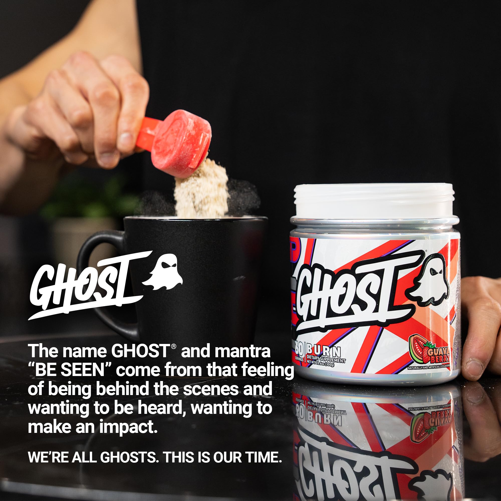 GHOST Burn en uso en gimnasio mostrando energía y enfoque durante el entrenamiento