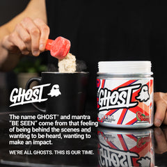 GHOST Burn en uso en gimnasio mostrando energía y enfoque durante el entrenamiento