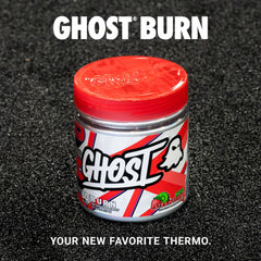Cuchara con polvo GHOST Burn textura fina que facilita disolución rápida y uniforme