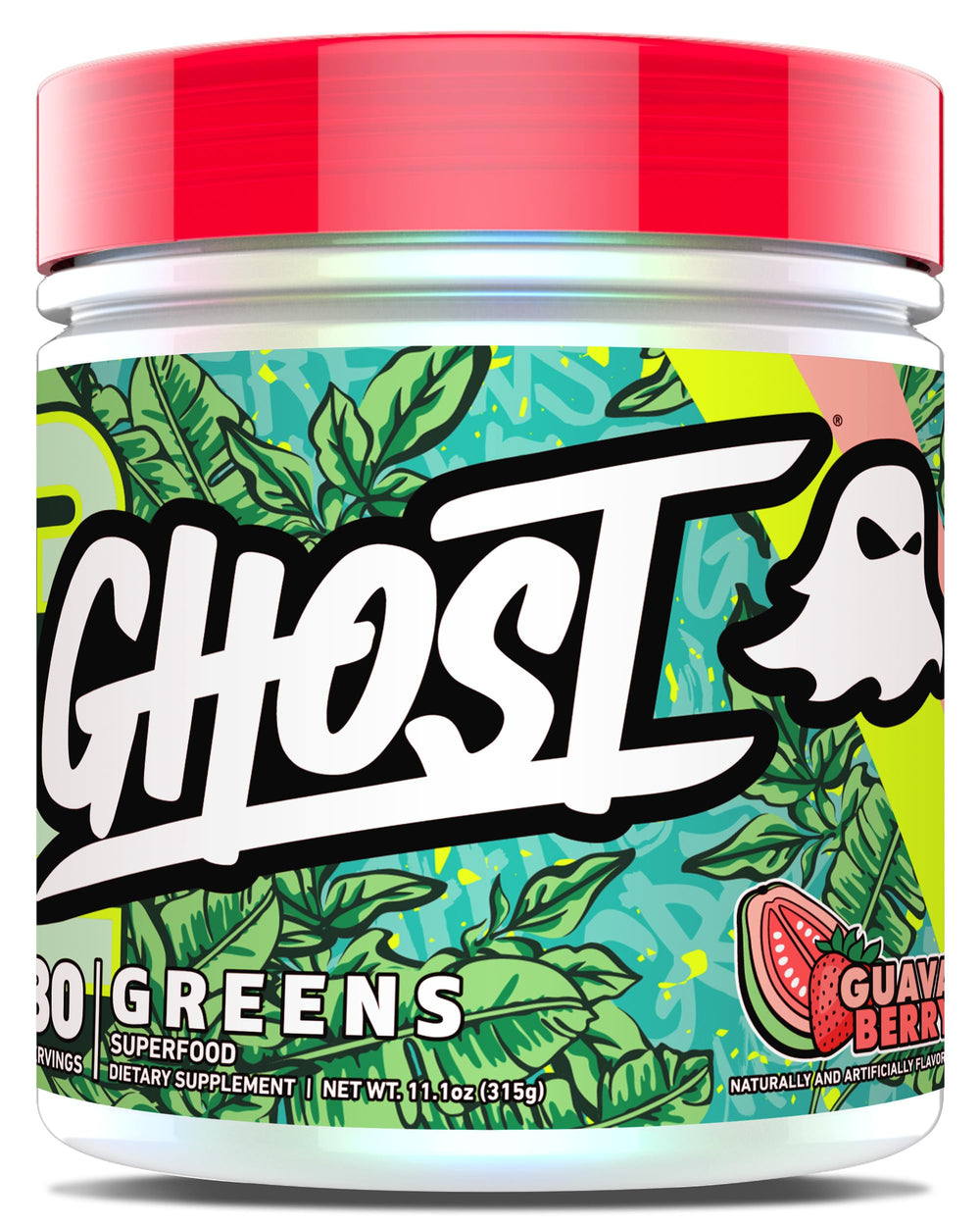 GHOST envase frontal Guava Berry mostrando la marca y beneficios activos