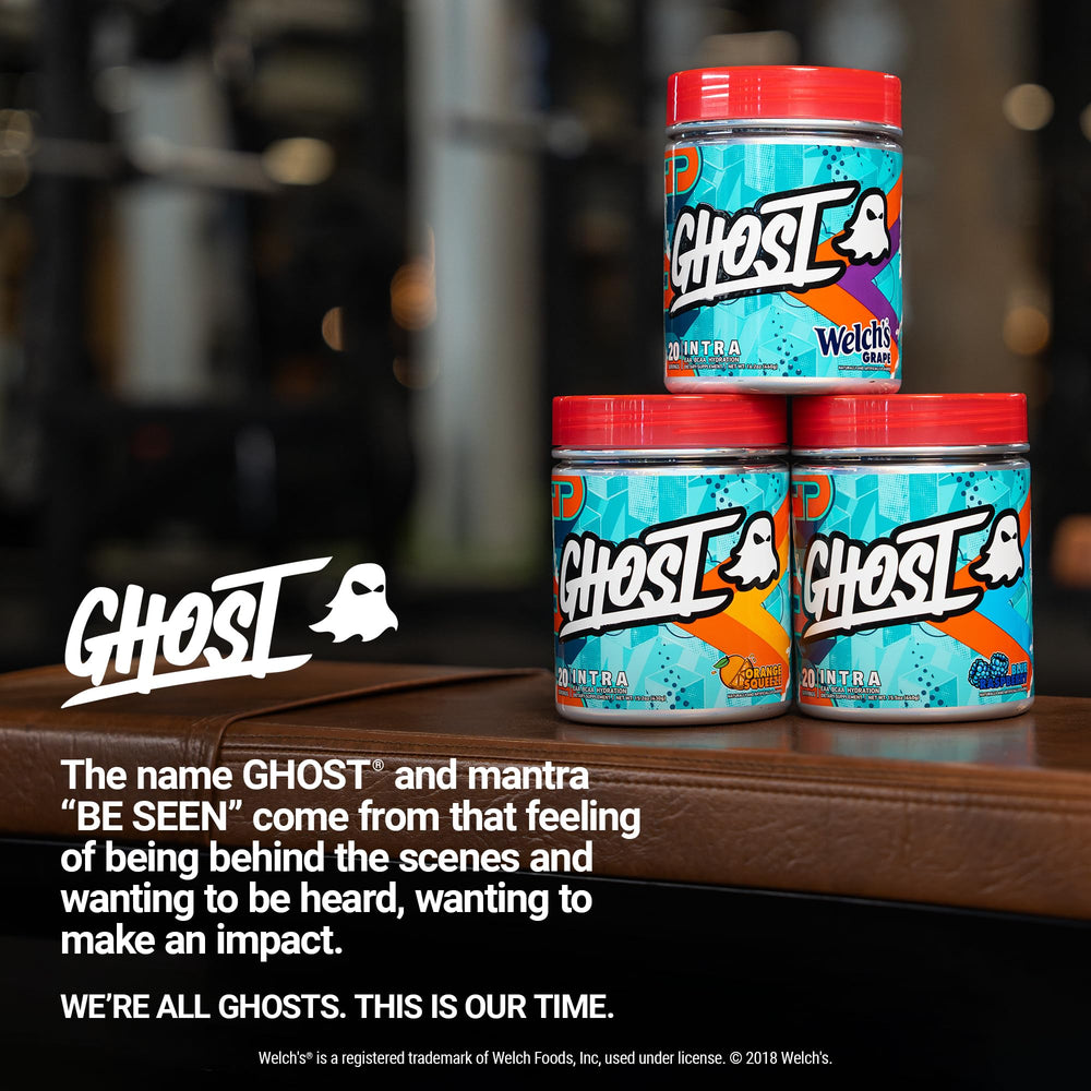 Etiqueta transparente de GHOST mostrando dosis por ingrediente para confianza