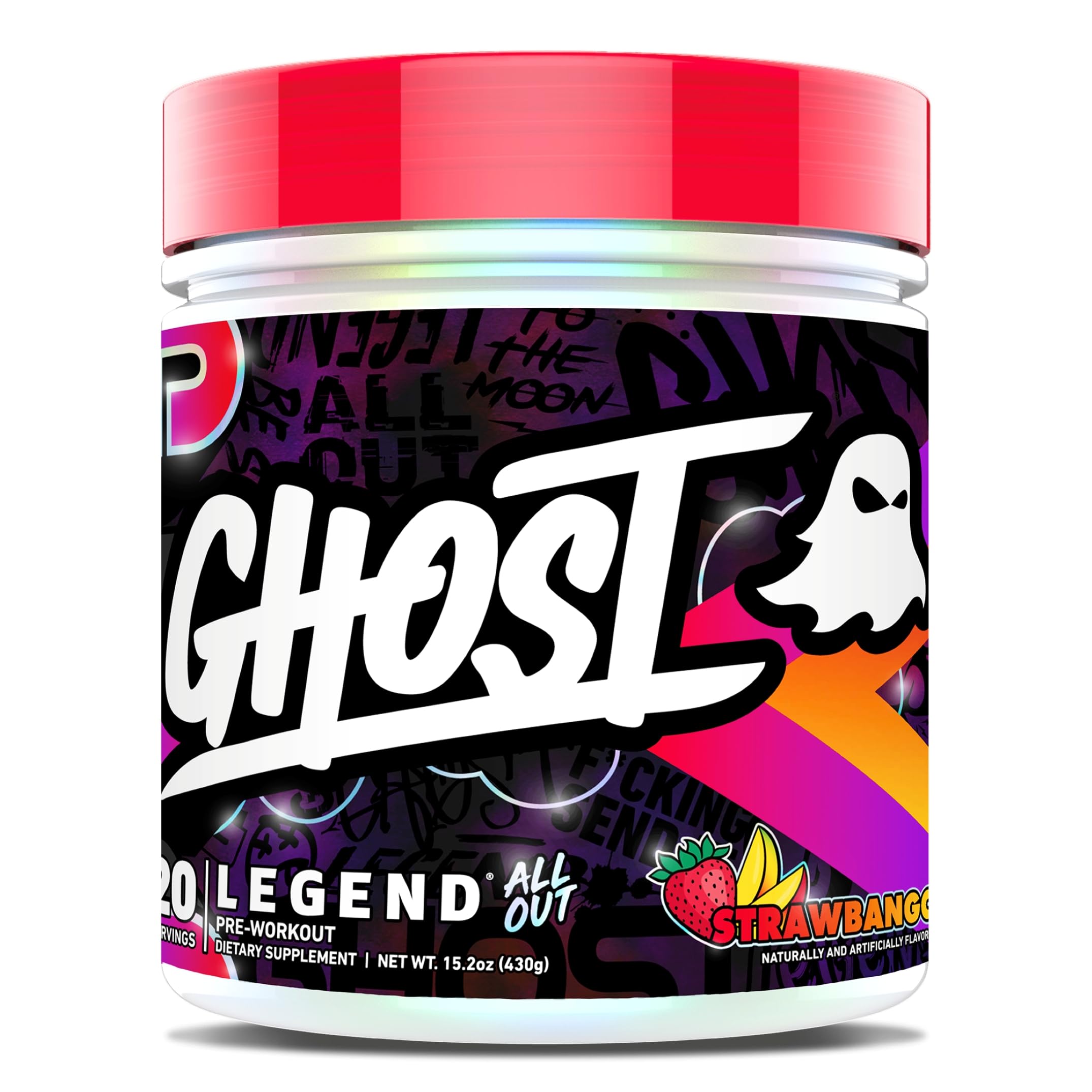 GHOST envase frontal Strawbango mostrando diseño y fuerza