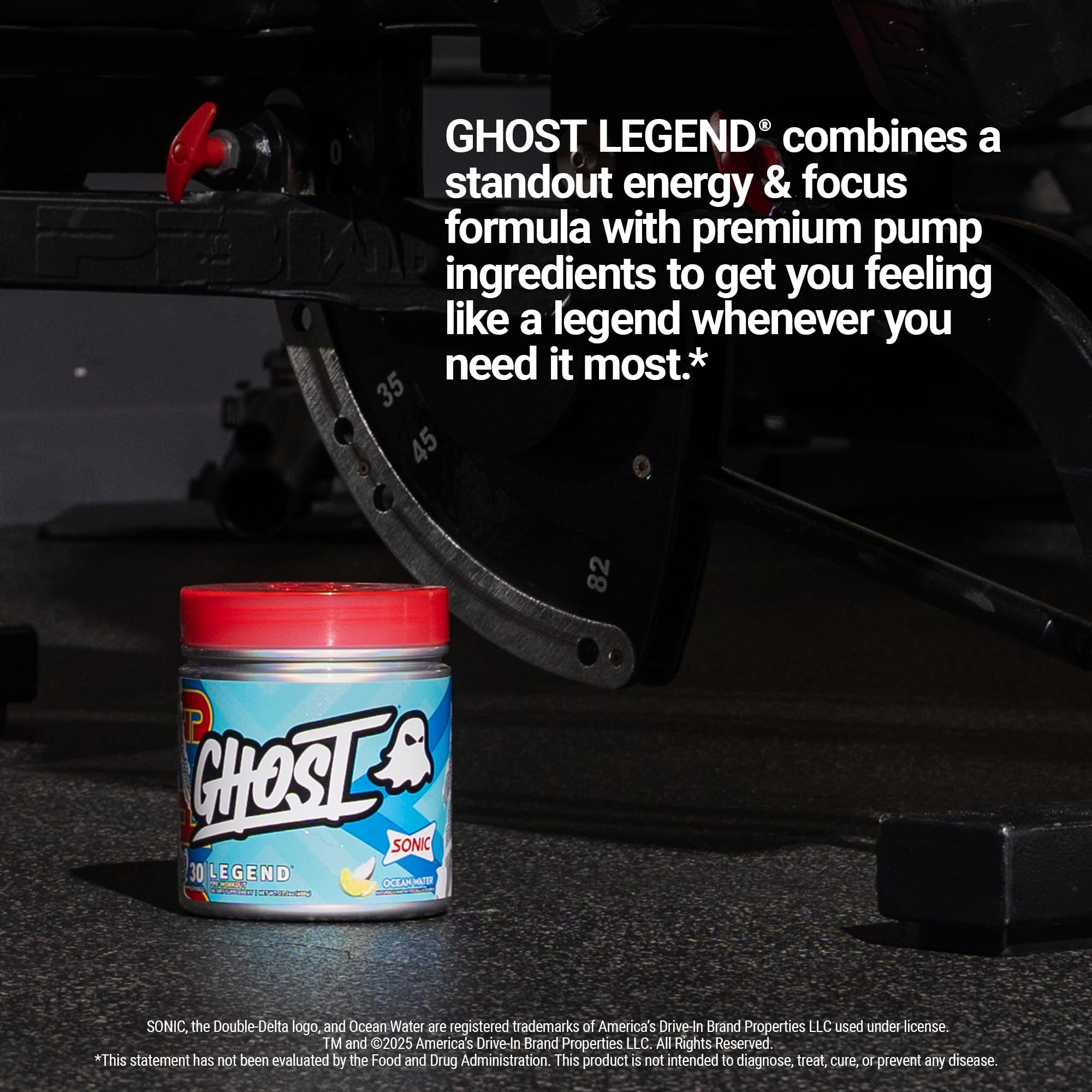 Etiqueta transparente de GHOST Legend con dosis claras para conocer cada ingrediente
