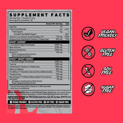 GHOST etiqueta transparente con dosis claras y confianza en ingredientes