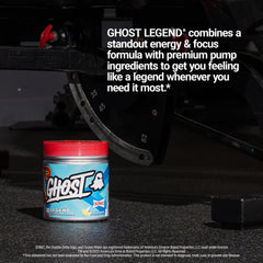Etiqueta transparente de GHOST Legend con dosis claras para conocer cada ingrediente